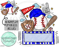 Fun Baseball - Nameplate - Royal Blue/Red