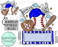 Fun Baseball - Nameplate - Royal Blue/White