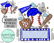 Fun Baseball - Nameplate - Royal Blue