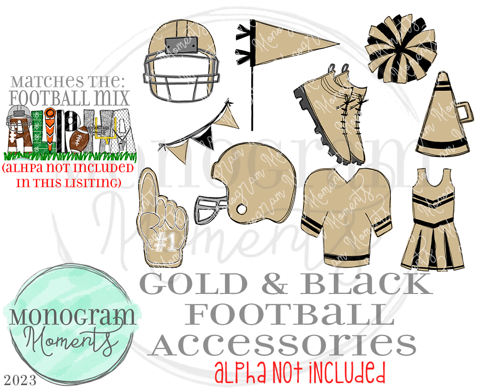 Gold & Black Football Accessories