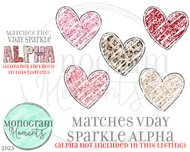 Vday Sparkle Matching Hearts