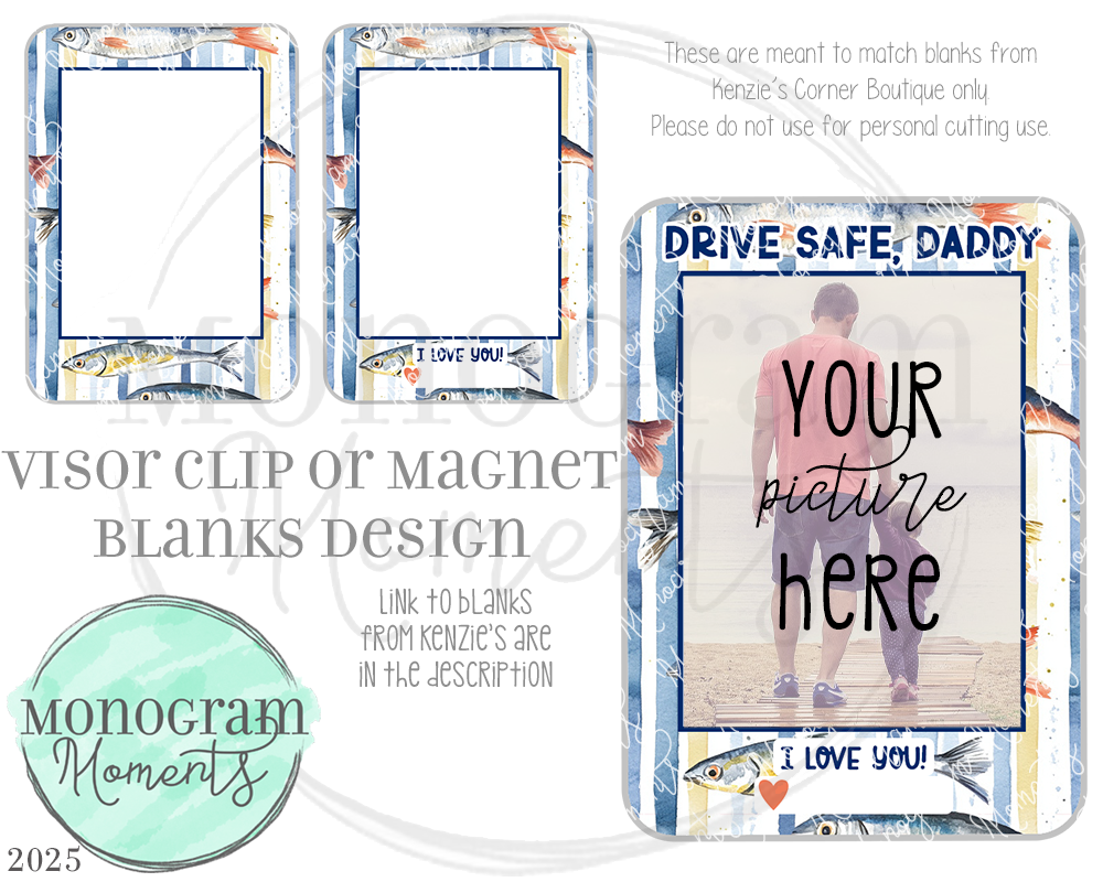 Fish Stripe - Visor Clip/Magnet Blank Design