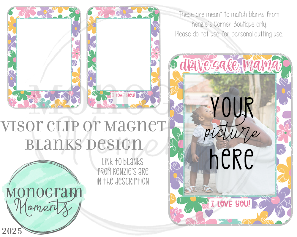 Pastel Floral - Visor Clip/Magnet Blank Design