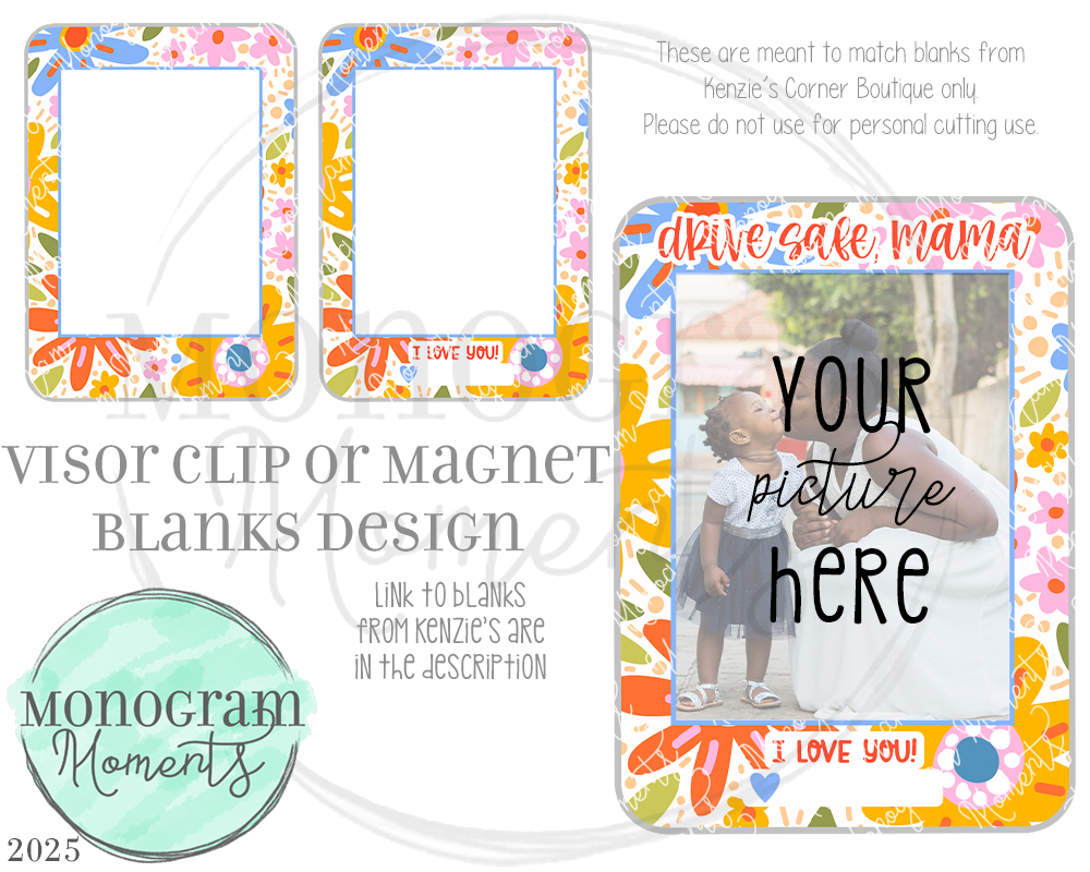 Bright Floral - Visor Clip/Magnet Blank Design