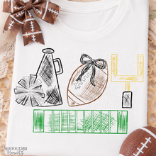 Load image into Gallery viewer, Girl's Black Football Scribble
