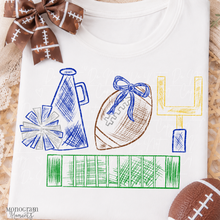 Load image into Gallery viewer, Girl's Blue Football Scribble
