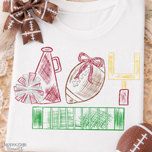 Load image into Gallery viewer, Girl's Crimson Football Scribble
