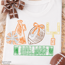 Load image into Gallery viewer, Girl's Orange Football Scribble
