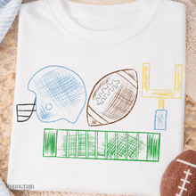 Load image into Gallery viewer, Powder Blue Football Scribble
