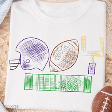 Load image into Gallery viewer, Purple  Football Scribble
