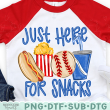 Load image into Gallery viewer, Just Here for Snacks - Baseball
