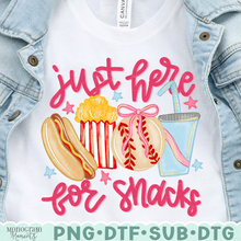 Load image into Gallery viewer, Just Here for Snacks - Girl's Baseball
