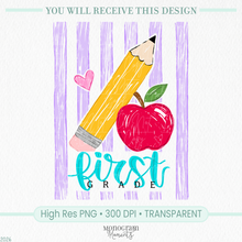 Load image into Gallery viewer, Girl's 1st Grade Stripes
