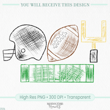 Load image into Gallery viewer, Black Football Scribble
