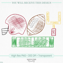 Load image into Gallery viewer, Crimson Football Scribble
