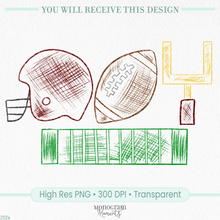 Load image into Gallery viewer, Maroon Football Scribble
