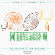 Load image into Gallery viewer, Orange Football Scribble
