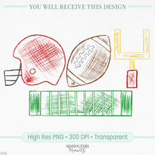 Load image into Gallery viewer, Red Football Scribble
