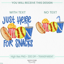 Load image into Gallery viewer, Just Here for Snacks - Boy's Softball
