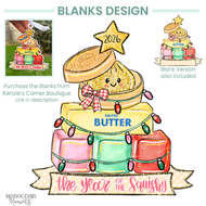 Girl's Squishy Tree Ornament Design - Gold
