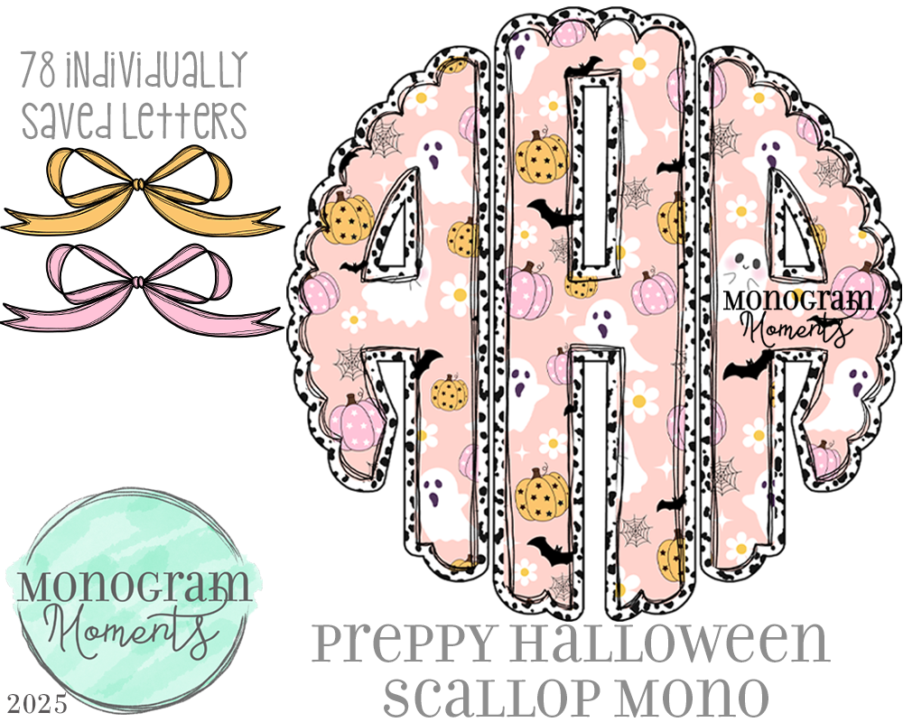Preppy Halloween Scallop Mono