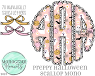 Preppy Halloween Scallop Mono