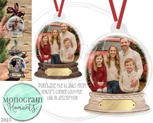 Load image into Gallery viewer, Snow Globe Picture Ornament - Blanks Design
