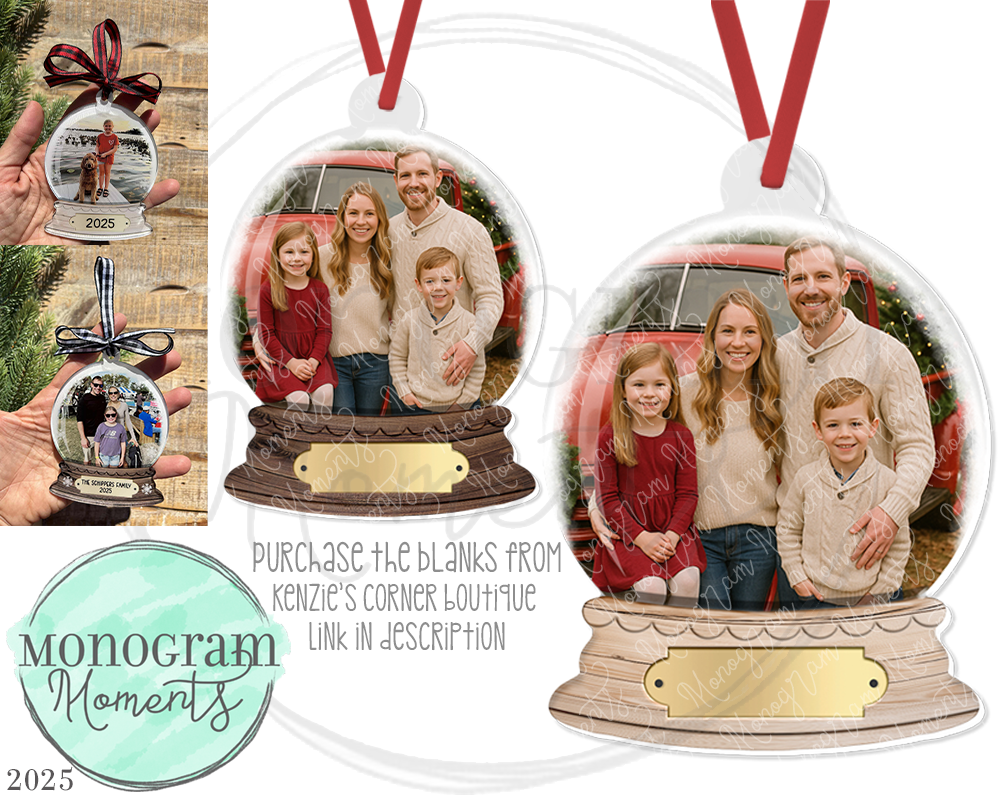 Snow Globe Picture Ornament - Blanks Design