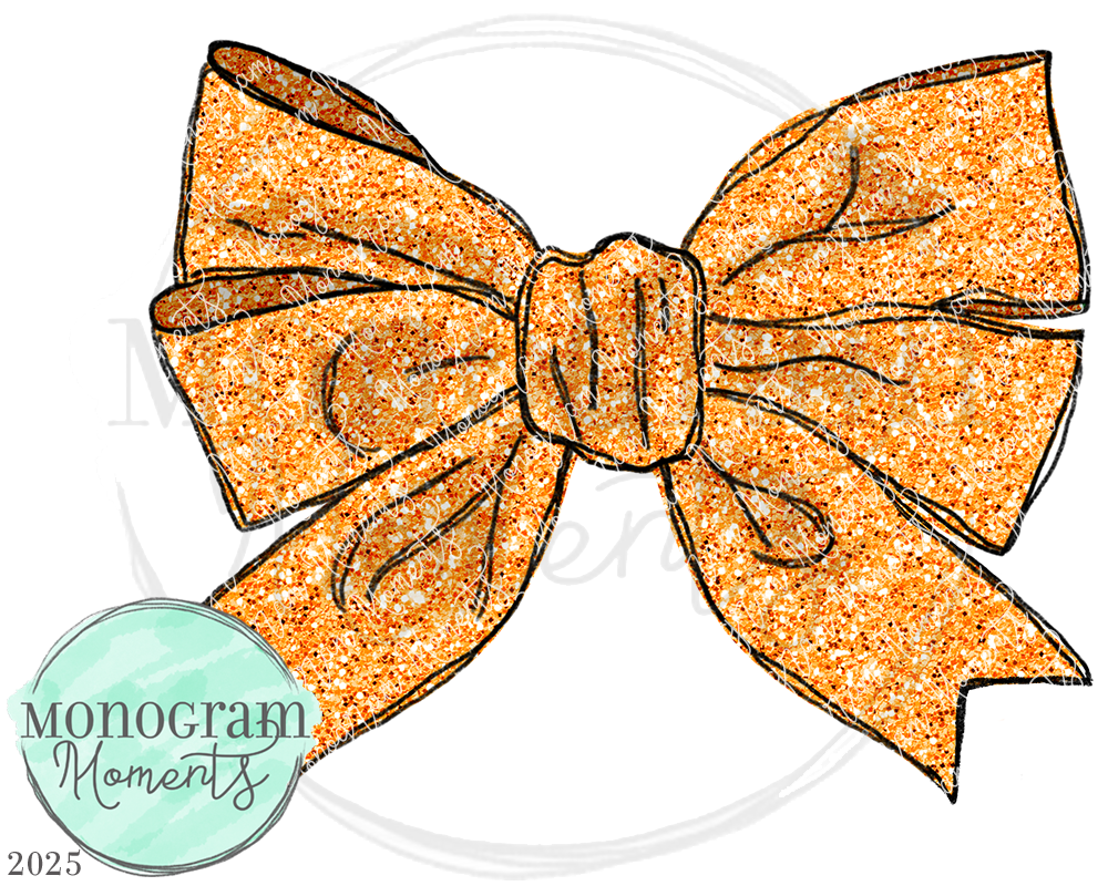 Glitter Bow-Orange