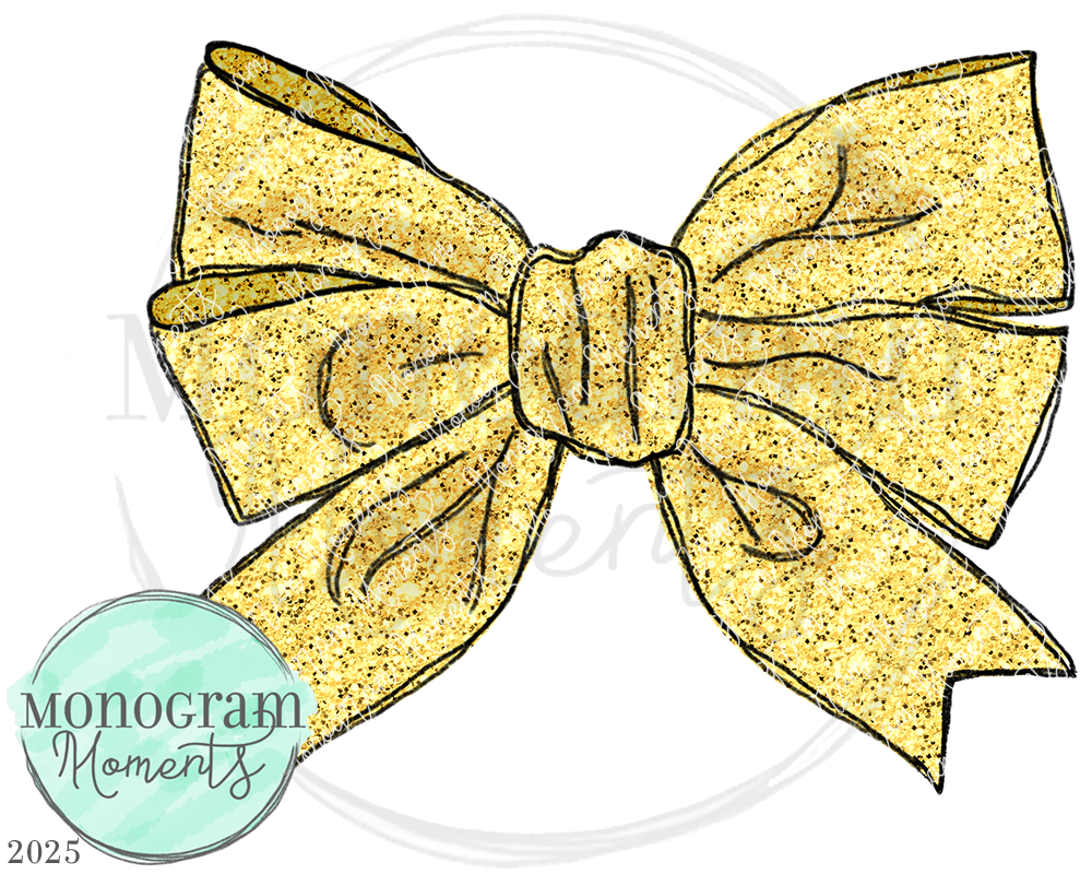 Glitter Bow-Yellow