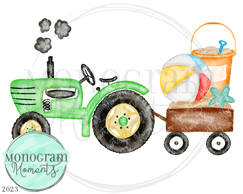 Green Tractor & Beach Toys