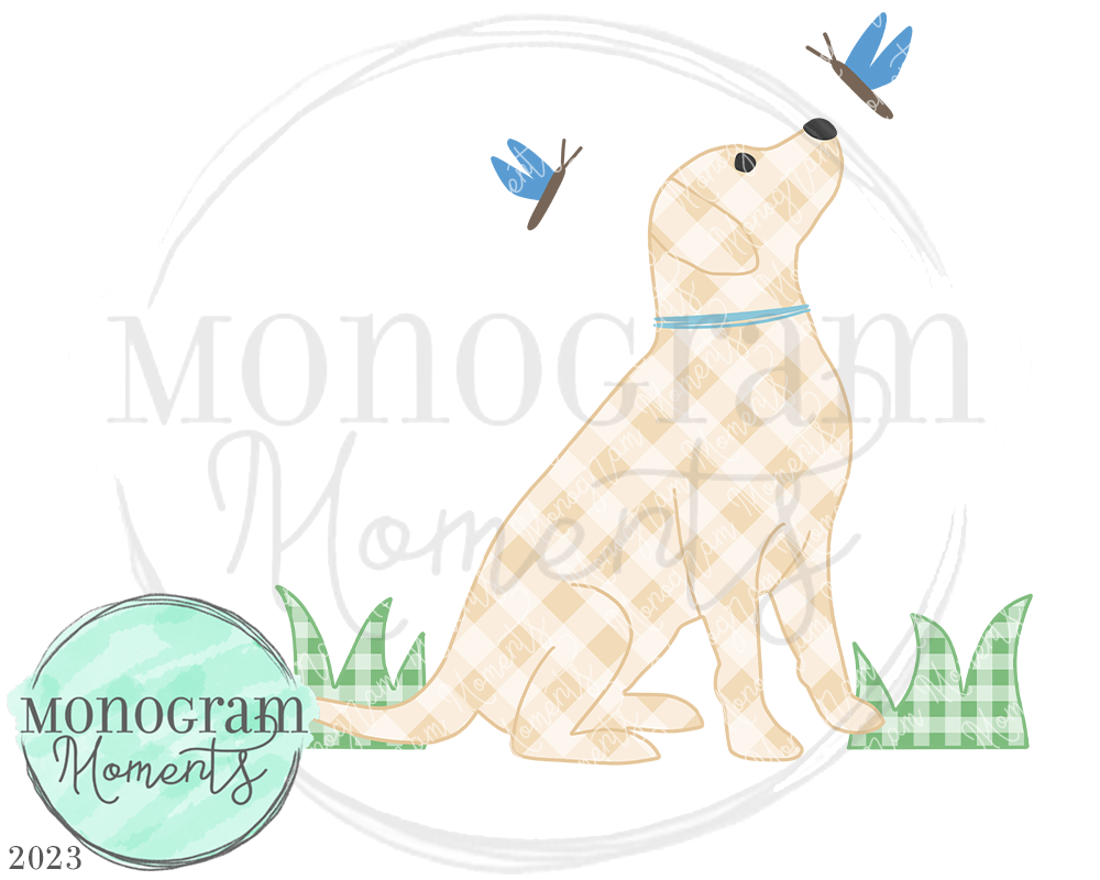 Lab & Dragonflies – Monogram Moments