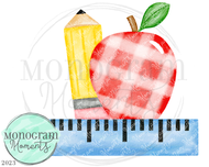 Pencil, Apple, & Ruler