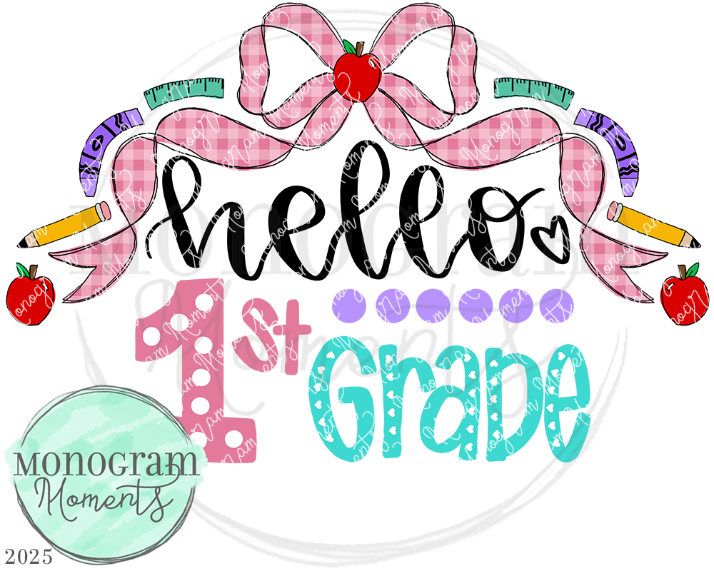 Hello 1st Grade Bow