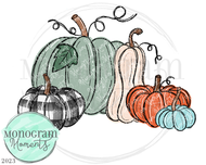 Colorful Pumpkin Patch - Light Blue