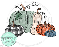 Colorful Pumpkin Patch - Navy Blue