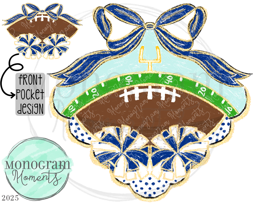 Classy Football- Blue & White (NC)