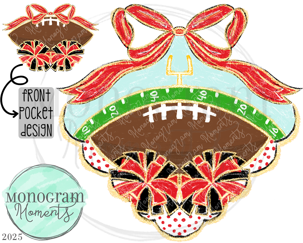 Classy Football- Cardinal Red & Black
