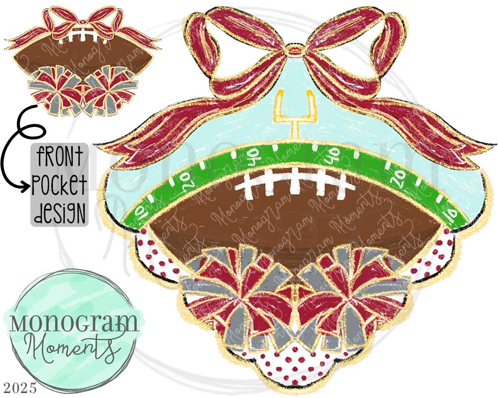 Classy Football- Crimson & Grey