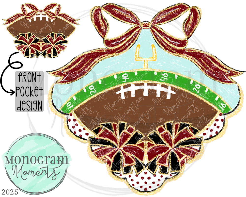 Classy Football- Garnet & Black