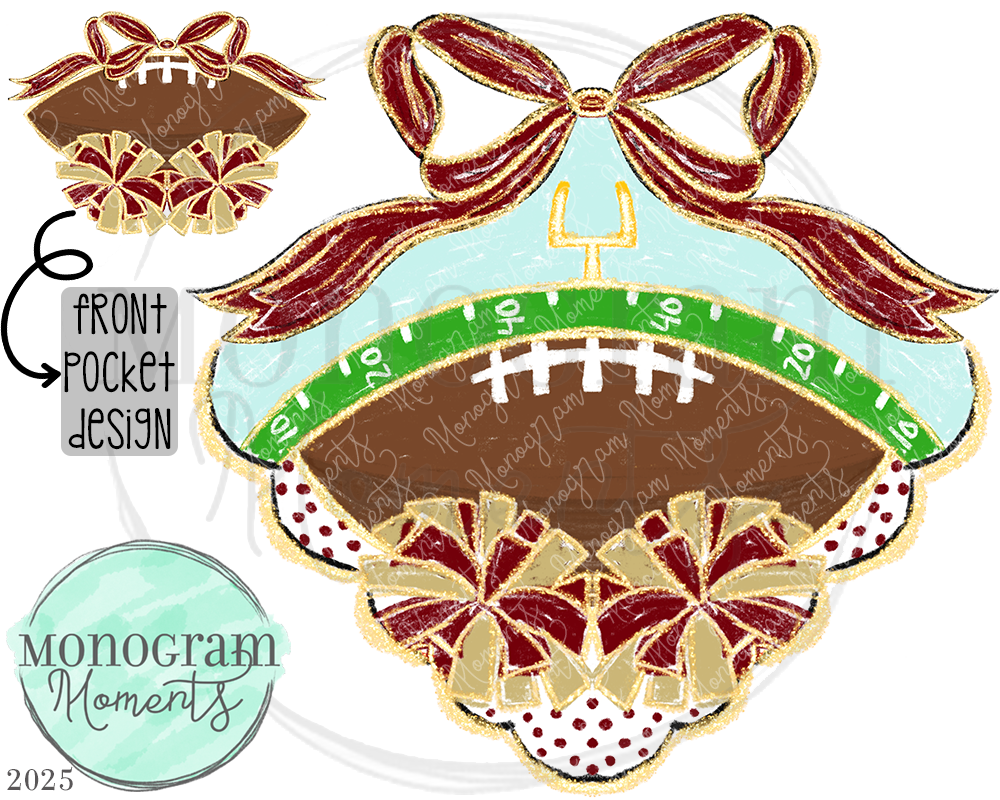 Classy Football- Maroon & Gold