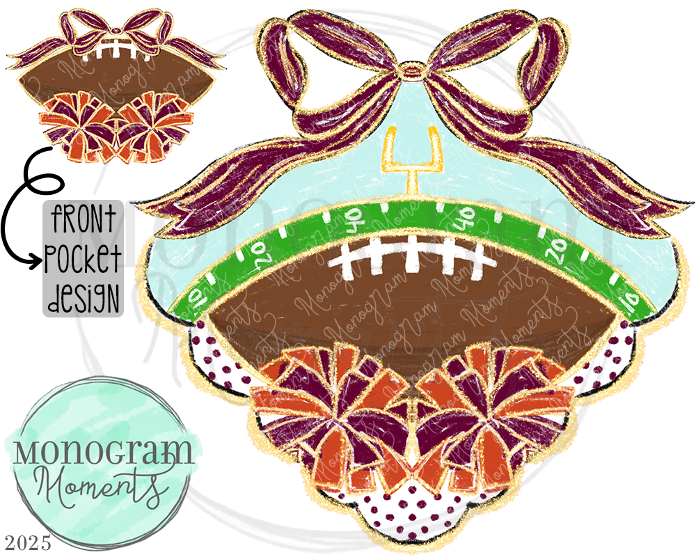 Classy Football- Maroon & Orange
