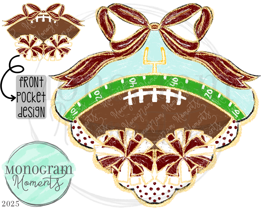 Classy Football- Maroon & White