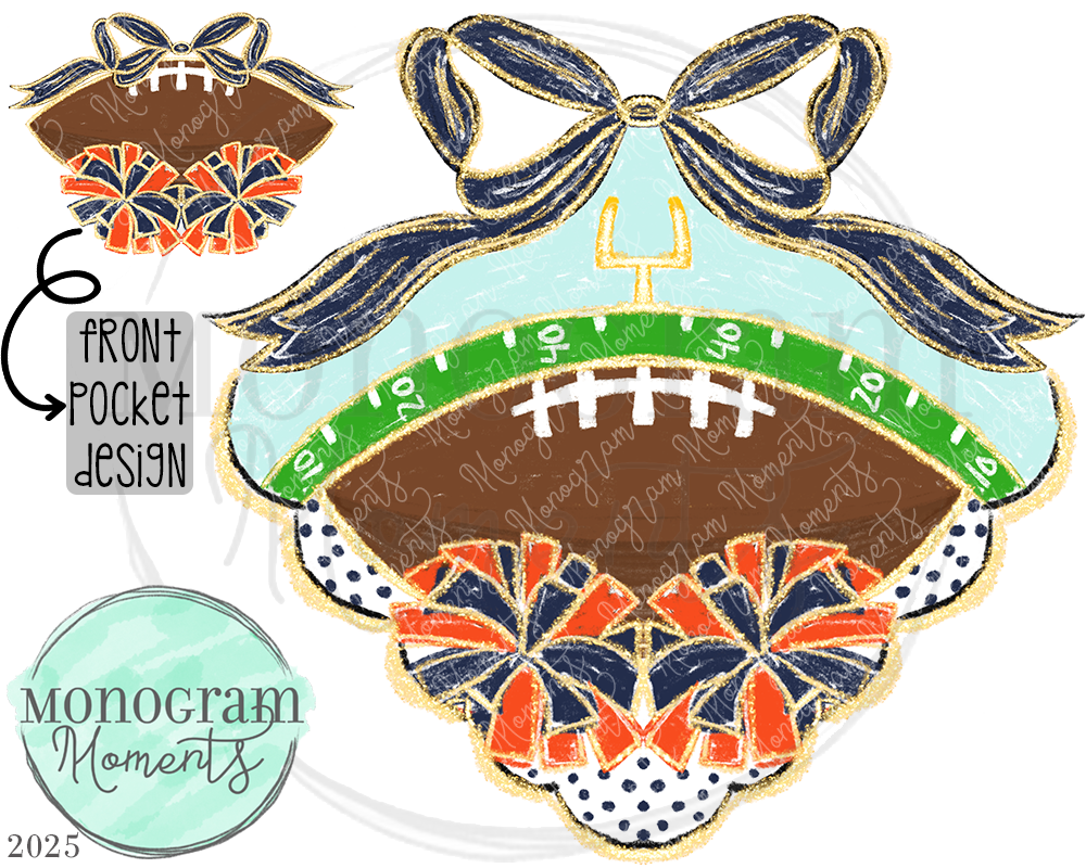 Classy Football- Navy Blue & Orange (VA)