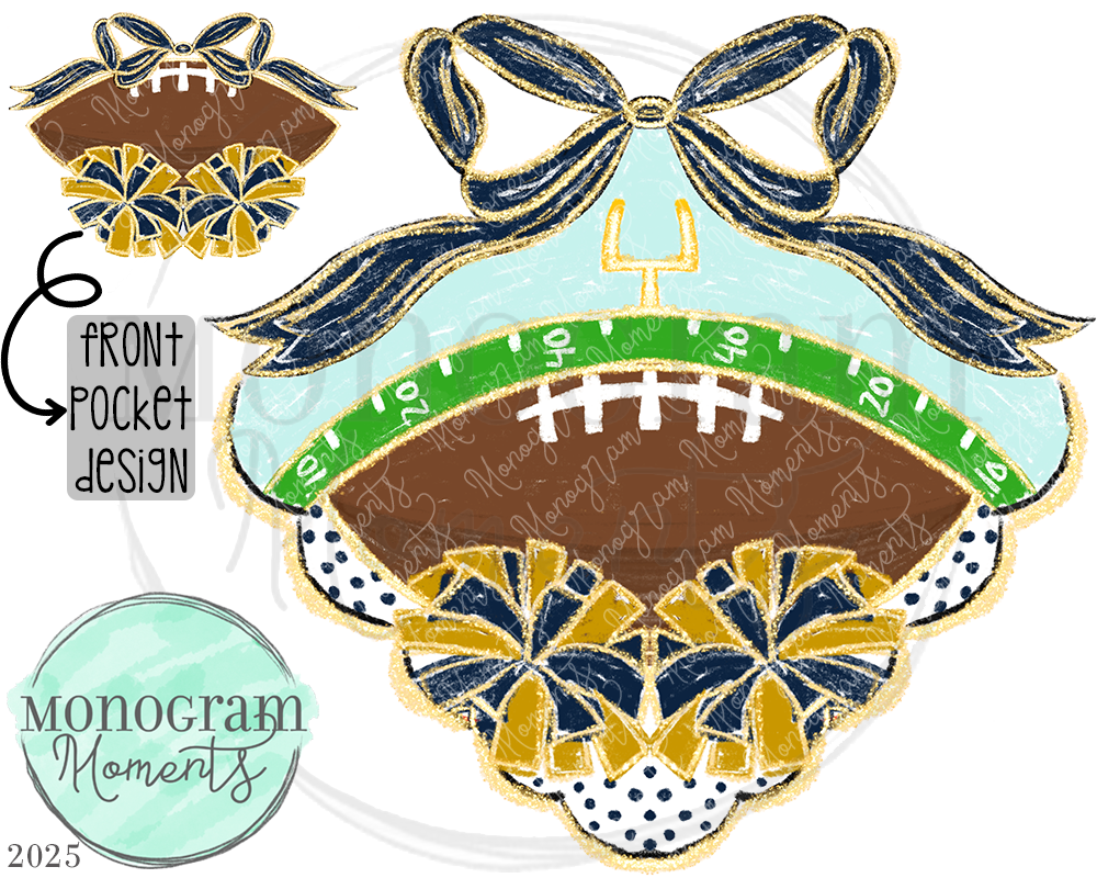 Classy Football- Navy & Dome Gold