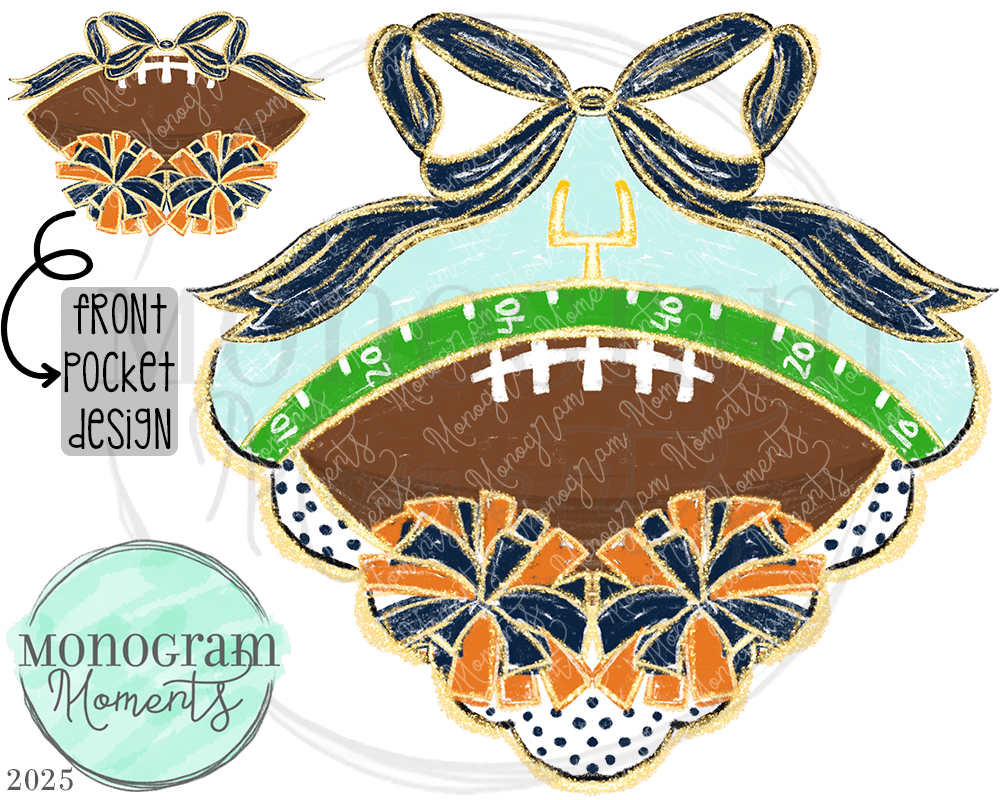 Classy Football- Navy & Orange (AL)