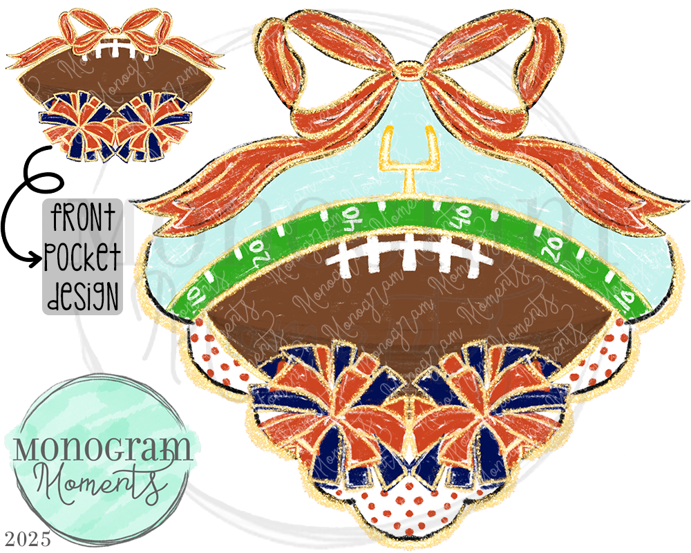 Classy Football- Orange & Blue