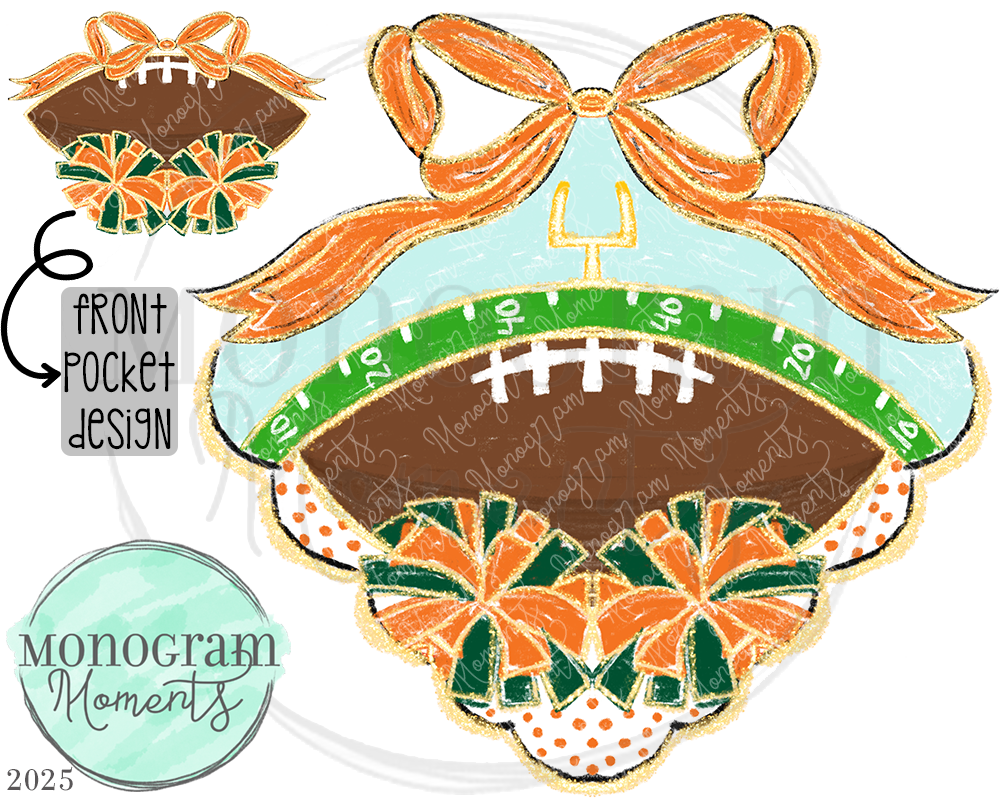 Classy Football- Orange & Green