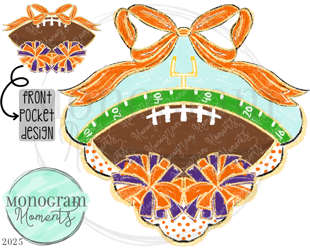 Classy Football- Orange & Purple