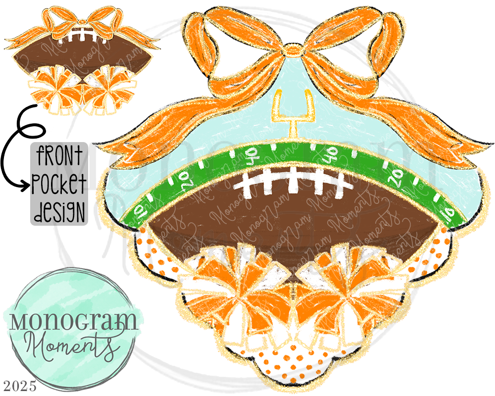 Classy Football- Orange & White